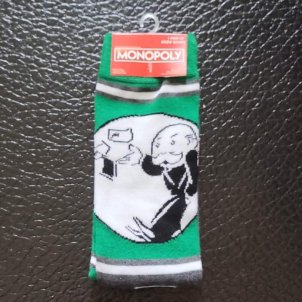 Hasbro Monpoly Green and White Casual Socks